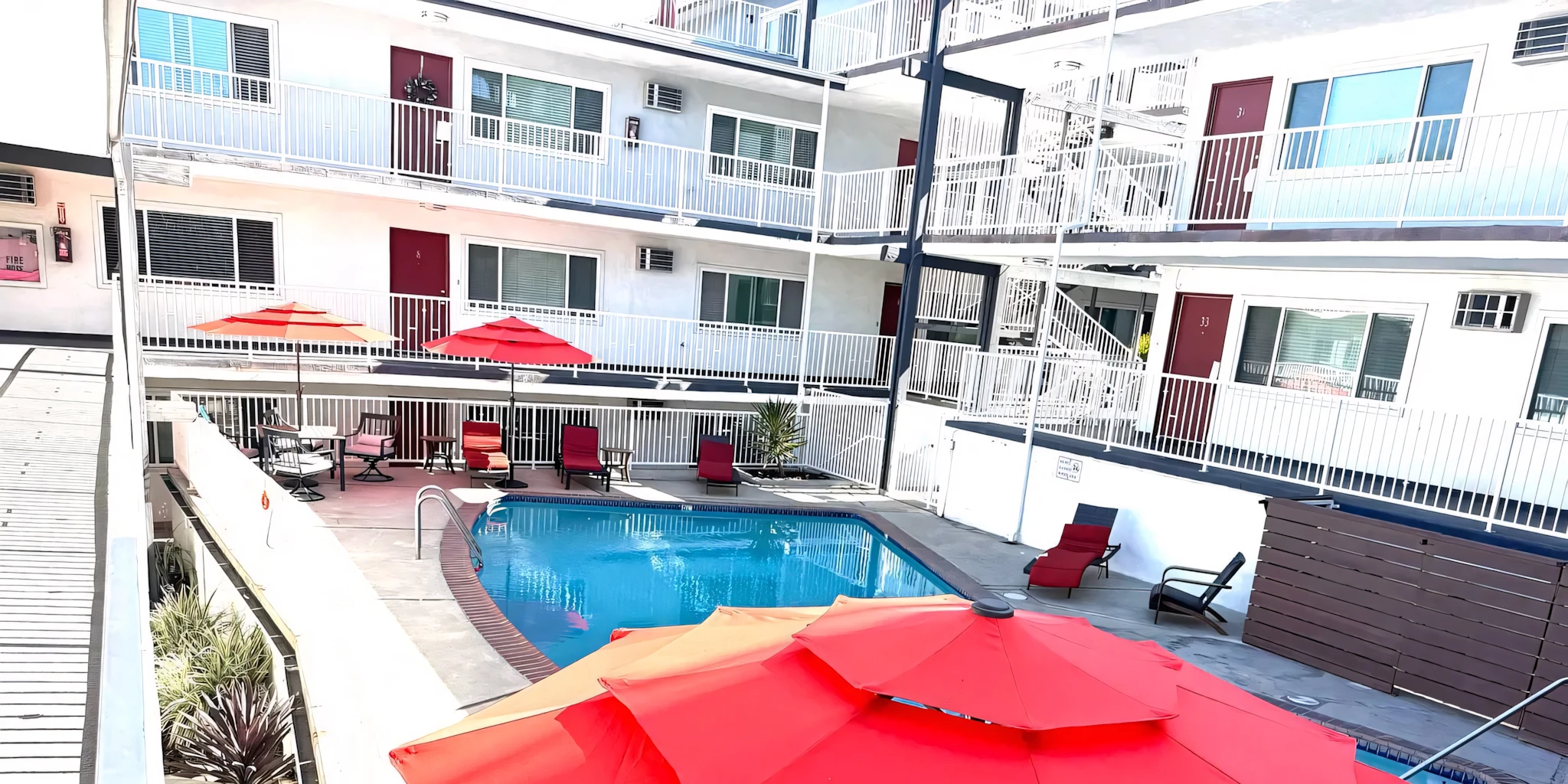 Amberwood Terrace community pool and outdoor social spaces