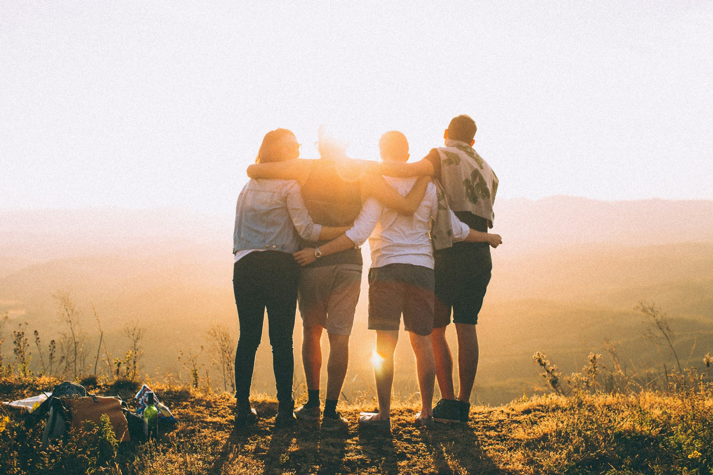 Amberwood Terrace group of friends at sunset